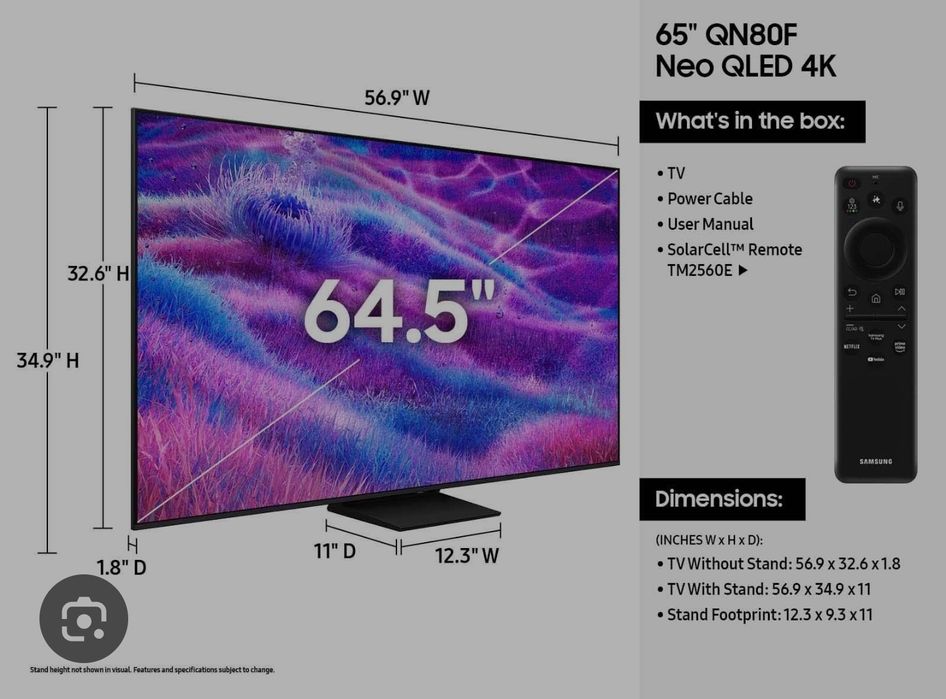 Телевизор SAMSUNG 65QN70 QN80F Премиум Серия