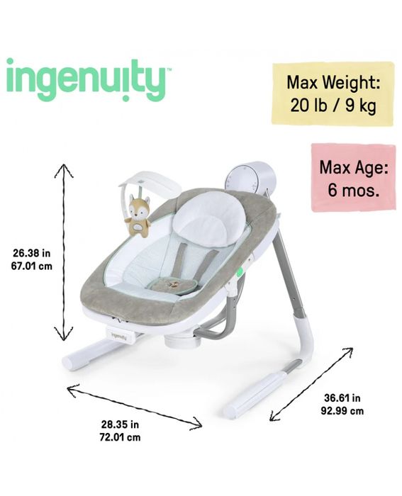 Преносима бебешка люлка Ingenuity - AnyWay Sway, Ray