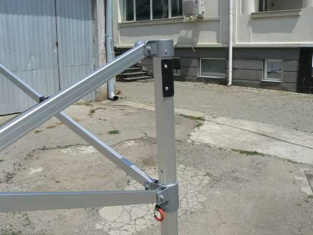 Алуминиеви шатри хармоника 4х4, 4х6 - огнеустойчив PVC 620гр/м