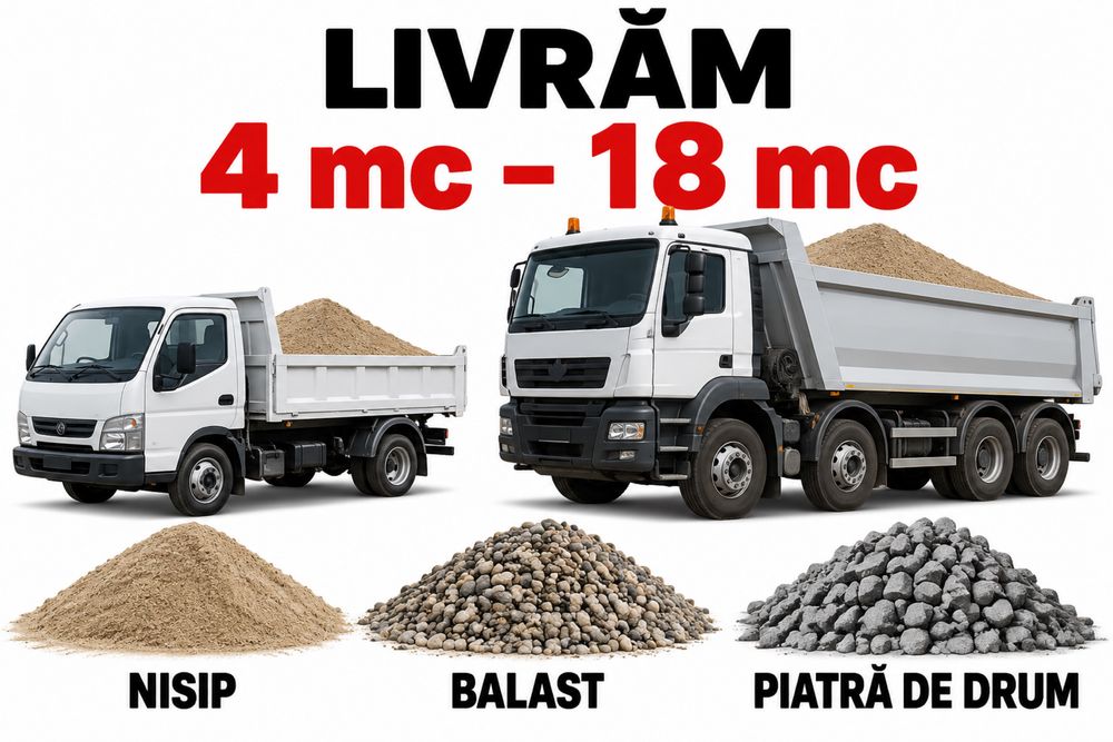 Livram 4mc-18 nisip balast pietris margaritar,transport moloz,chisai/pamant vegetal/piatra de drum-bragadiru-clinceni-domnesti-magurele-varteju-teghes