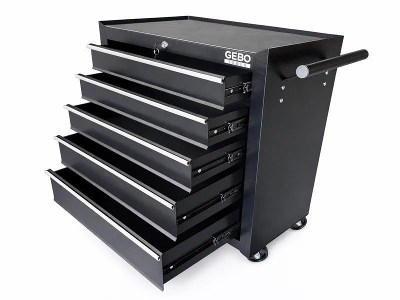 Шкаф за инструменти с 5 чекмеджета, черен gebo tools