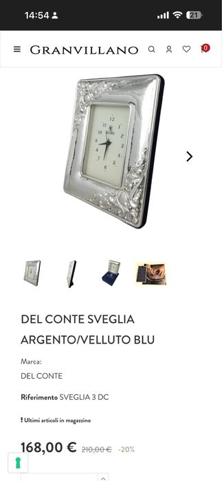 Ceas cu rama de argint