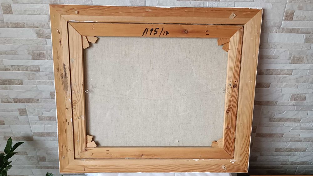 Стара картина "Деца" - маслени бои на платно - 73/63см