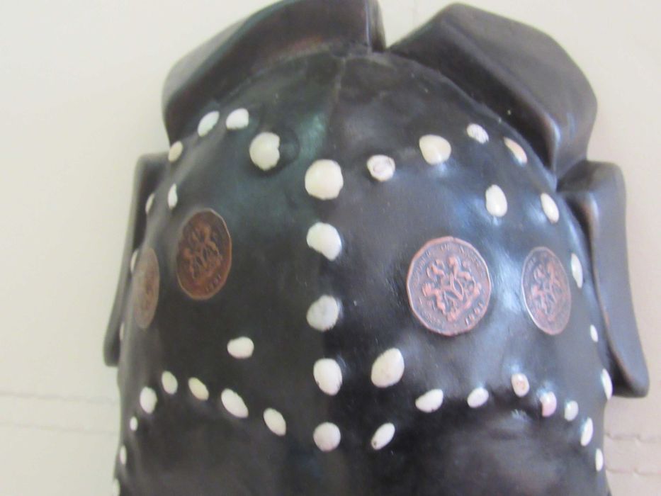 Африканска маска с медни инкрустации-голяма