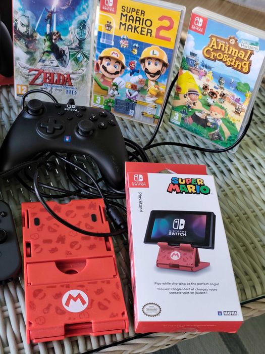 Pachet Nintendo Switch V1 Impecabil + Controller Pro Original + 3 Jocuri Top + Accesorii (Cutie)