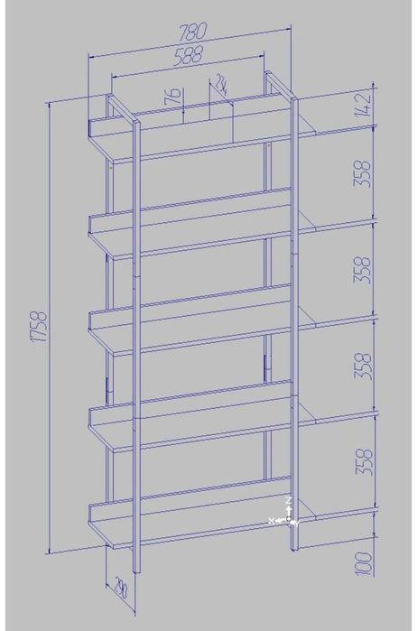 Стеллаж в стиле лофт