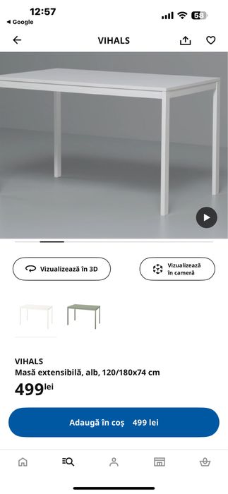 Masă extensibila ikea, nouă