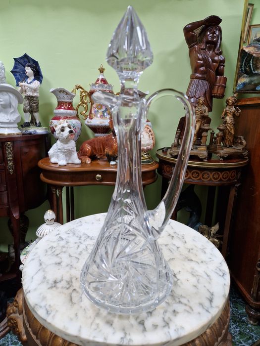 Уникална антикварна чешка кристална гарафа Бохемия Bochemia