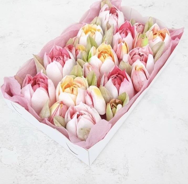 Тюльпаны из зефира букет на 8 марта