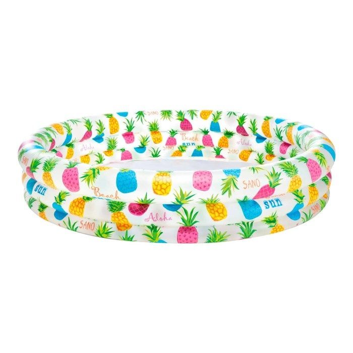 Басейн надуваем Intex, 3-Ring, 132 x 28 см, PVC, ананас, за деца