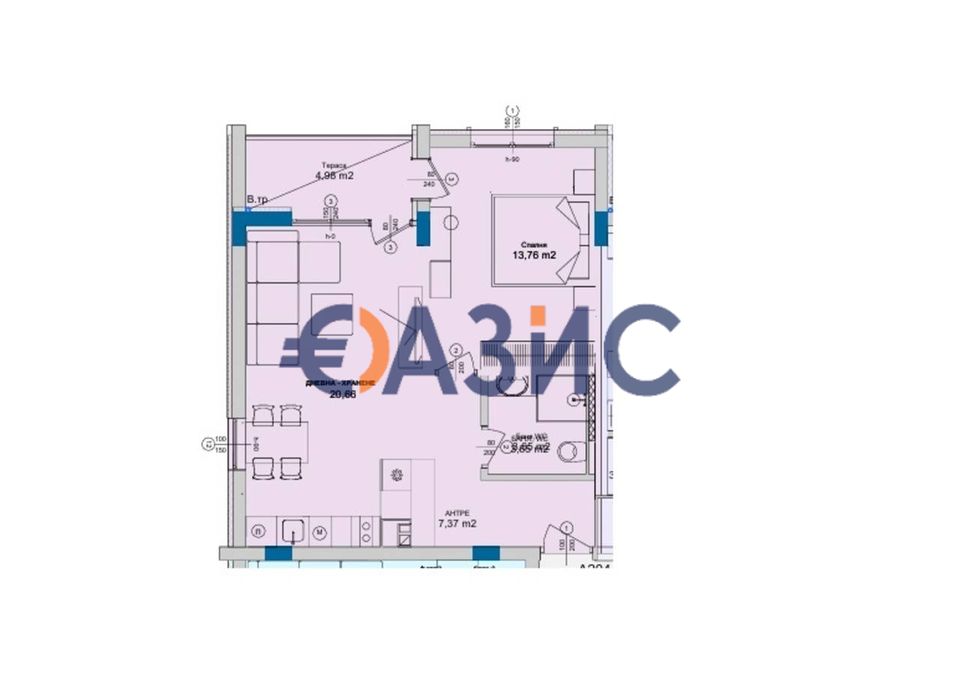 Продава се Двустаен апартамент в Свети Влас - 69 кв.м за 1098 €/кв.м - Снимка #13