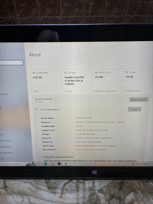Tableta laptop Dell xps18
