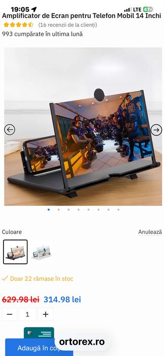 Ecran portabil zoom pentru Telefon Mobil 14 Inchi