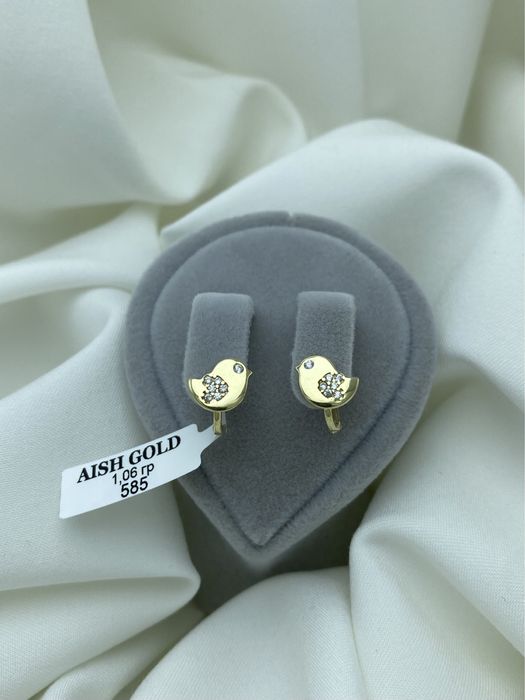 Детские серьги 585 золото, кизлар учун зираклар 585 тилла