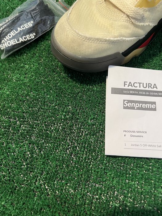 Nike air jordan 5 Sail x Off white