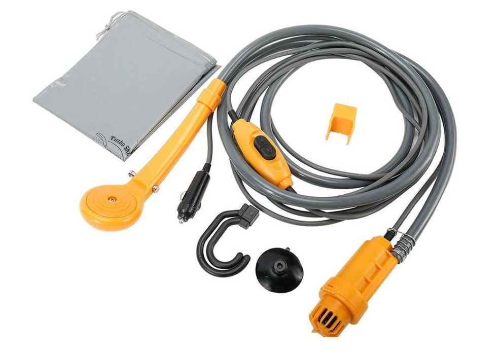 Преносим портативен къмпинг душ с помпа за автомобил 12V