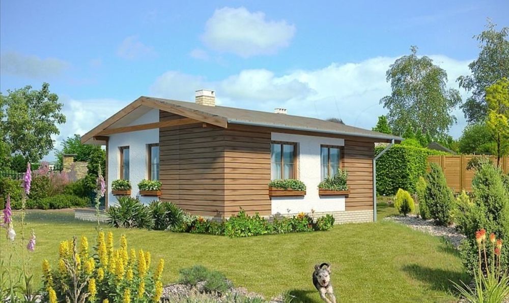 Kit casă 53 mp pe structură din lemn