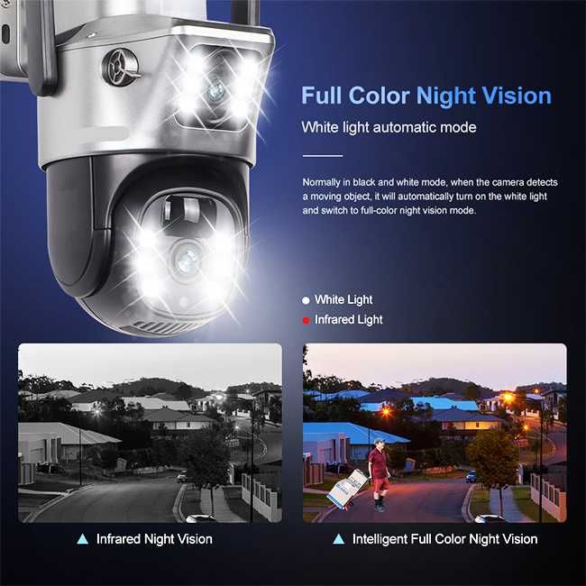 Quyosh PaneLLi Kamera 4G  Двойной  PTZ Солнечная камера для наруж-пр