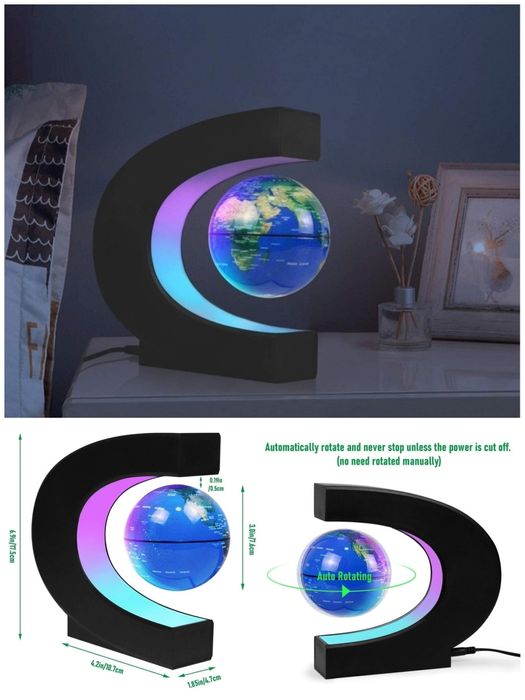 Decoratiune baiat glob magnetic lampa ananas cadou light box ceramica