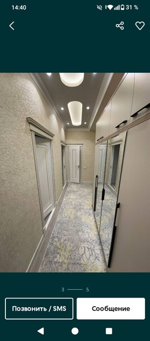 Аренда квартира Шайхонтохур Рувд тугрисида 3 хона новостройка берилади