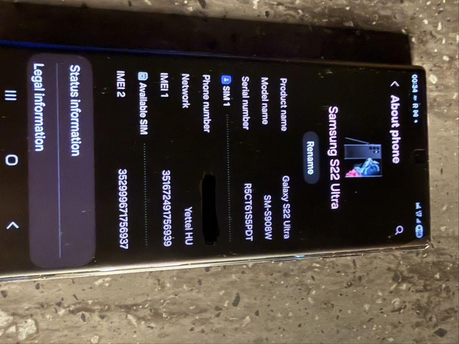 Samsung Galaxy S22 Ultra 128GB - Phantom Black - Stare Excelentă