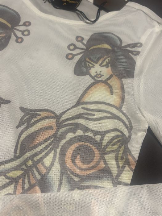 Ed hardy mesh блуза дълъг ръкав топ