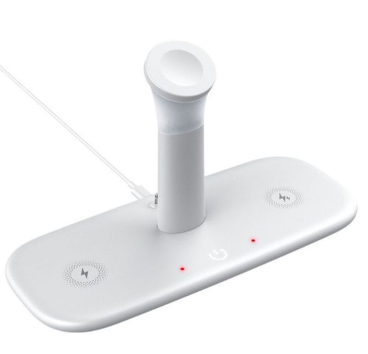 Безжично зарядно за мобилни устройства 3 в 1 + лампа