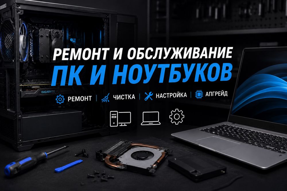 Ремонт ПК и ноутбуков — чистка, Windows, сборка, настройка в Алматы