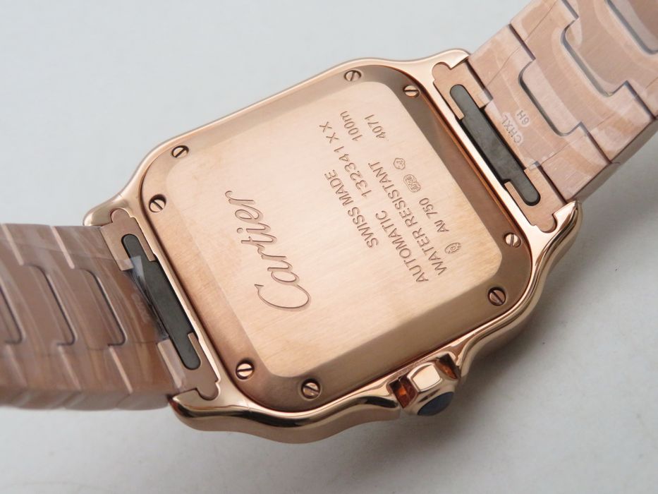 Cartier Santos de Cartier 35mm Дамски - Розово злато и диаманти - QC снимки