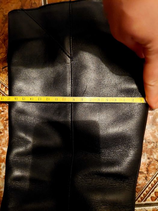 Cizme negre lungi din piele