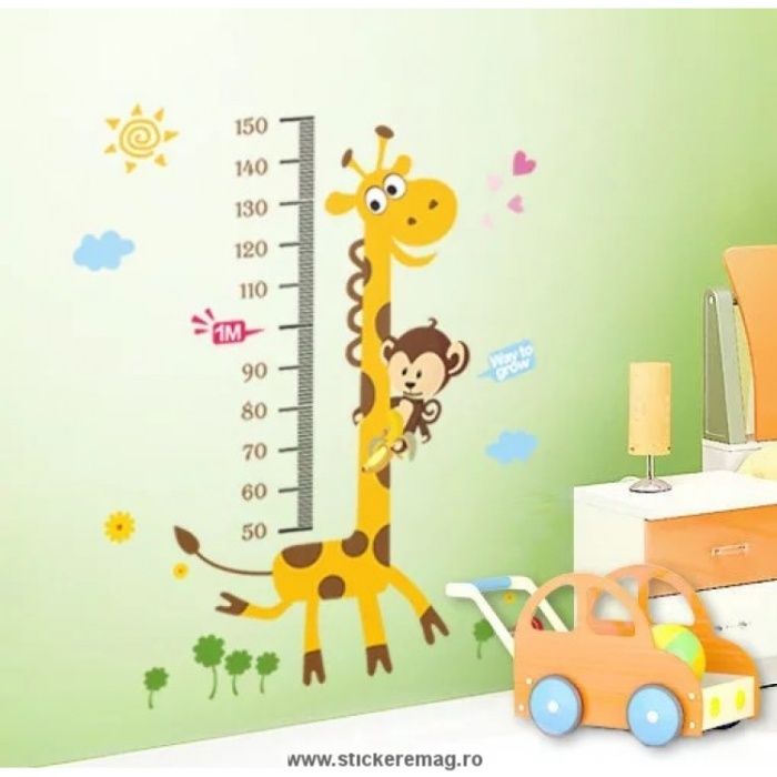 Sticker decorativ grafic crestere masurare inaltime