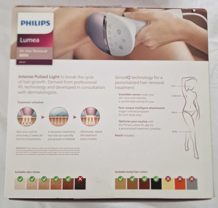 Nou  ​Philips Lumea 8000 Series IPL Hair Removal - cu 4 capete
