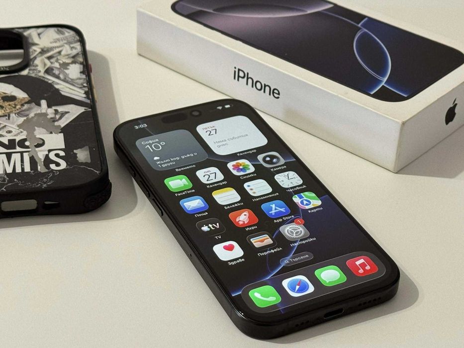 Бартер! iPhone 16 Pro Black Titanium (Черен) 90% Батерия.