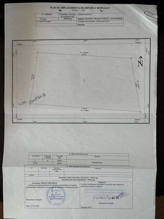 De Vânzare Teren intravilan 19914 mp/ 55 Euro mp.Lângă Reprezentanța Peugot C-ța