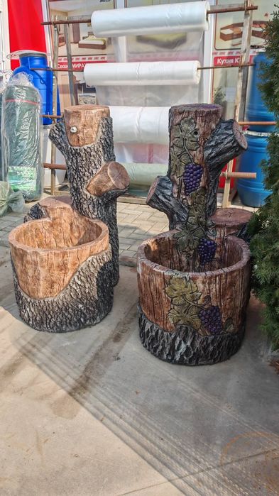 Чешма и мивка за градината от щампован бетон