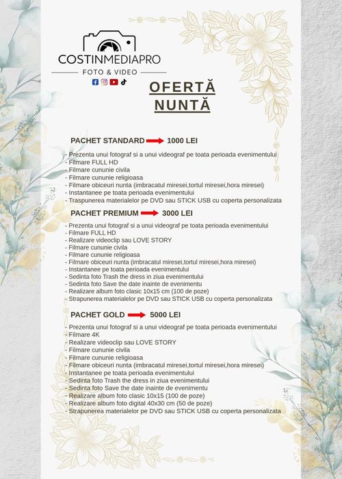 Servicii foto - video profesionale pentru evenimentul  tău favorit!