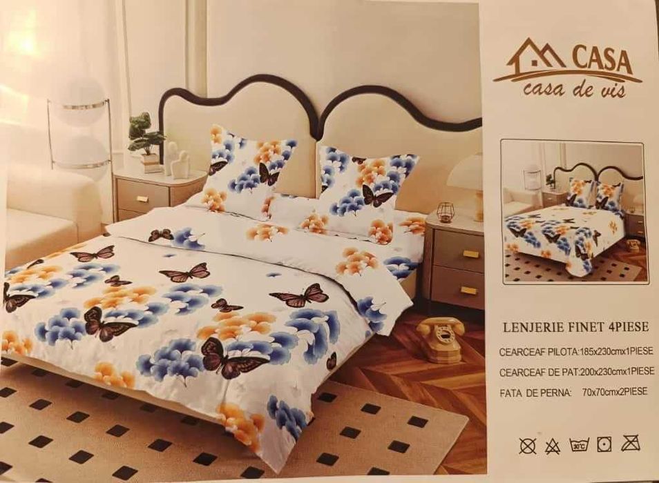 Nou Set 5 lenjerii bumbac finet 4 piese