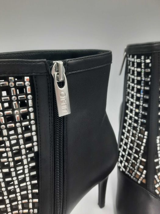 Superbe botine -bijuterie LIU JO originale noi model superb stiletto piele naturala + cristale 37