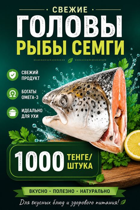 Головы рыбы семги