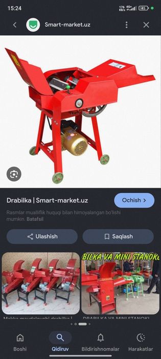 Drabilka  ot xashak maydalash uchun hol va quruq aralash