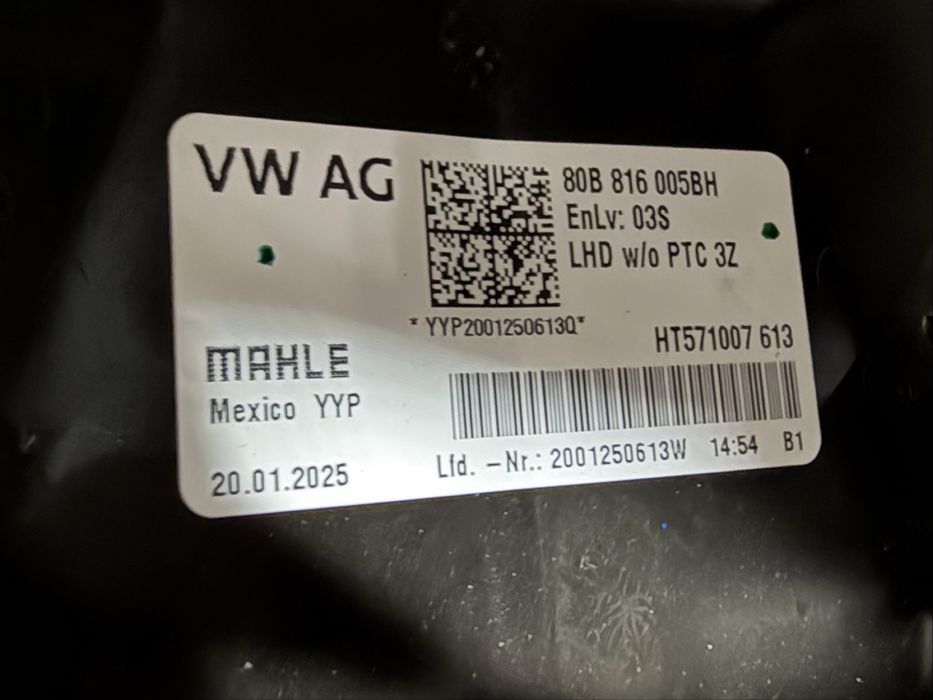 Aeroterma / Ventilator habitaclu Audi Q5 80A 2017-2025