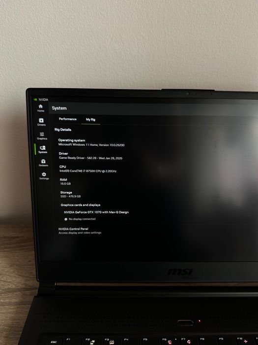 Laptop Gaming MSI GS65 GTX 1070 16GB RAM 144HZ