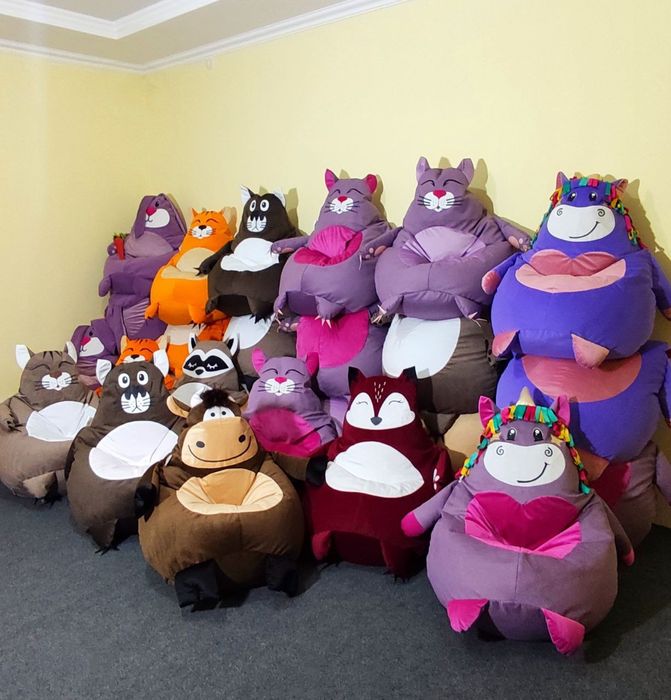 Кресло игрушка Енот, Бин бэг, бинбег, бескарасный пуфик, мешок, груша