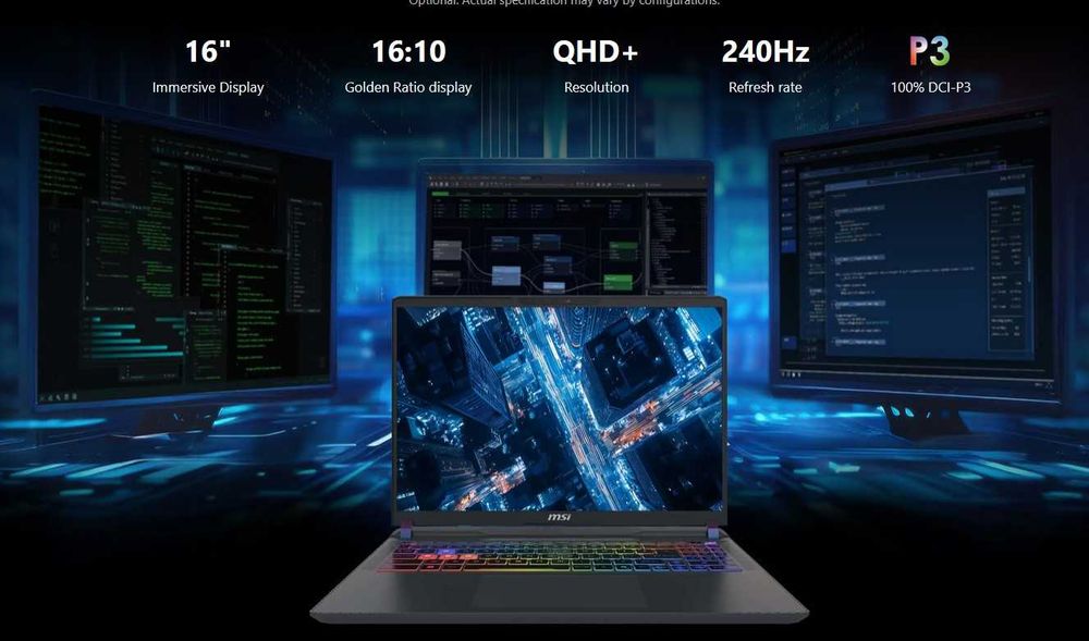 MSI VECTOR 16 HX AI Ultra 9 275HX 32GB RTX 5070Ti  16" 240Hz QHD+