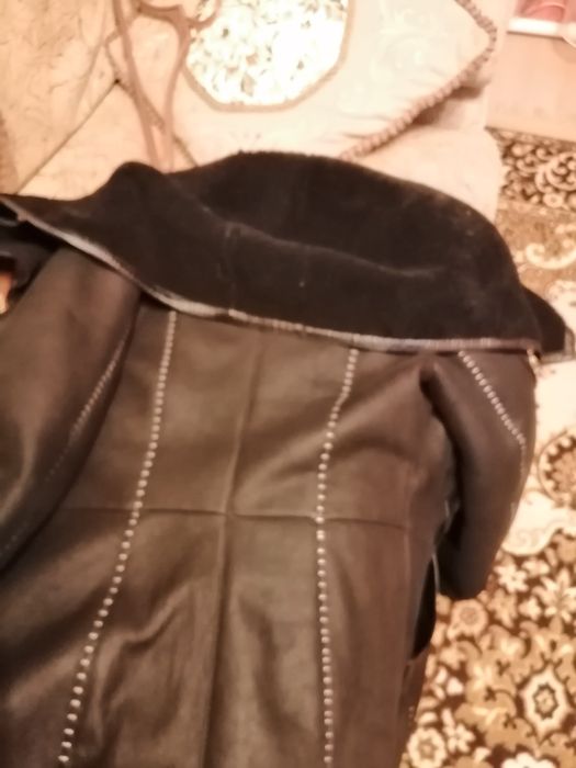 Дубленка чёрная натуральная