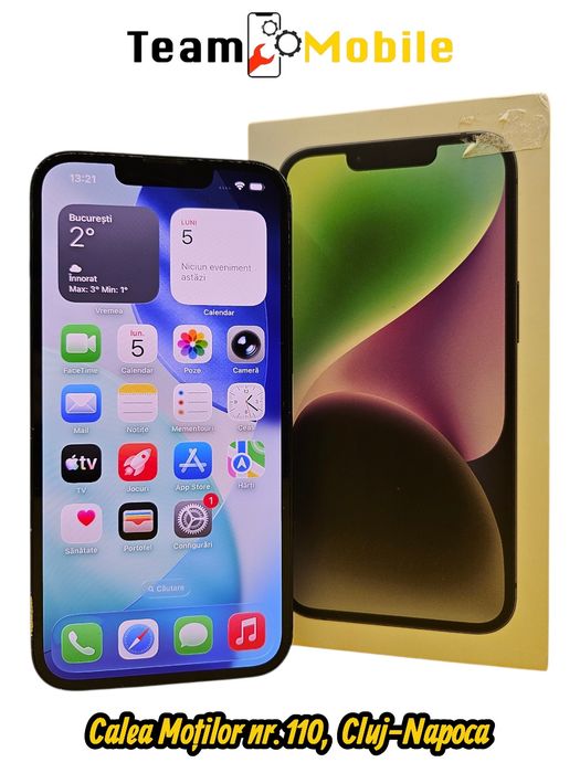 iPhone 14 Midnight 128 GB Sănătate Baterie 83%