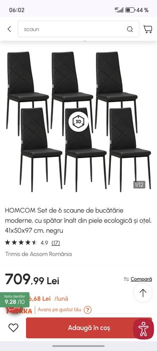 Set șase scaune negre