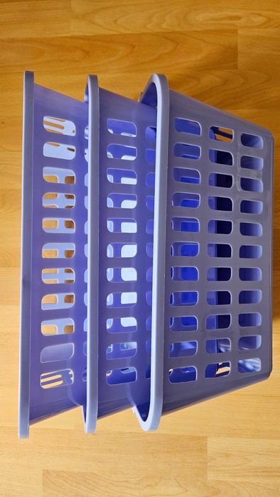 Set 3 coșulețe plastic noi pentru depozitare