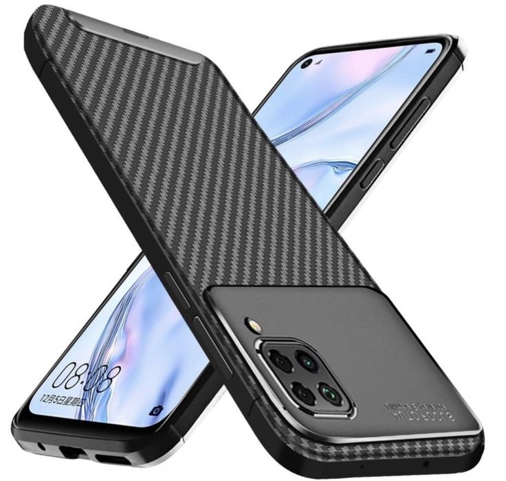 Husa Carbon BType Silicon Neagra Huawei P40 P30 LITE PRO