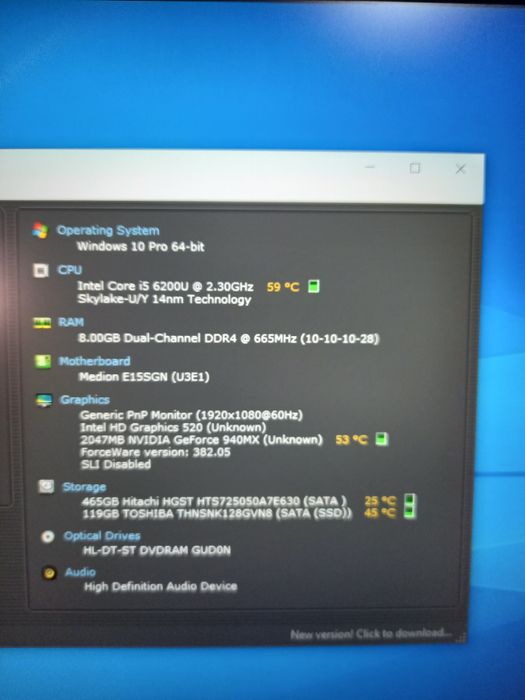 Laptop i5 ,Ram ddr4,video 2gb Nvidia ,ssd 120 plus hard 500gb